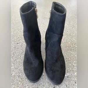 Journee Black Suede Ankle Boots